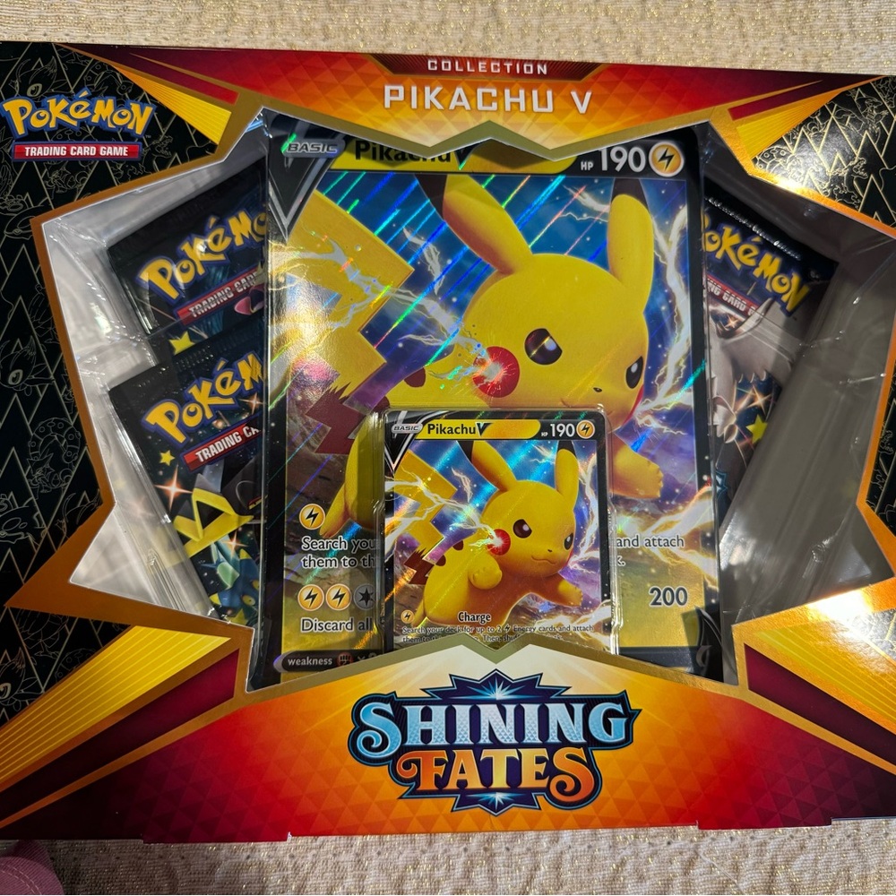 Factory Sealed Pokemon TCG Shining Fates Pikachu V Collection Box